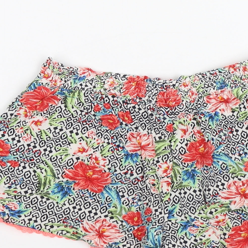 Primark Girls Multicoloured Floral  Sailor Shorts Size 8-9 Years