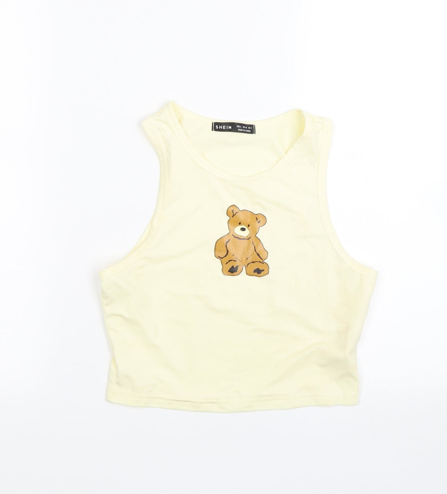 Shien Womens Yellow   Basic Tank Size S  - Bear
