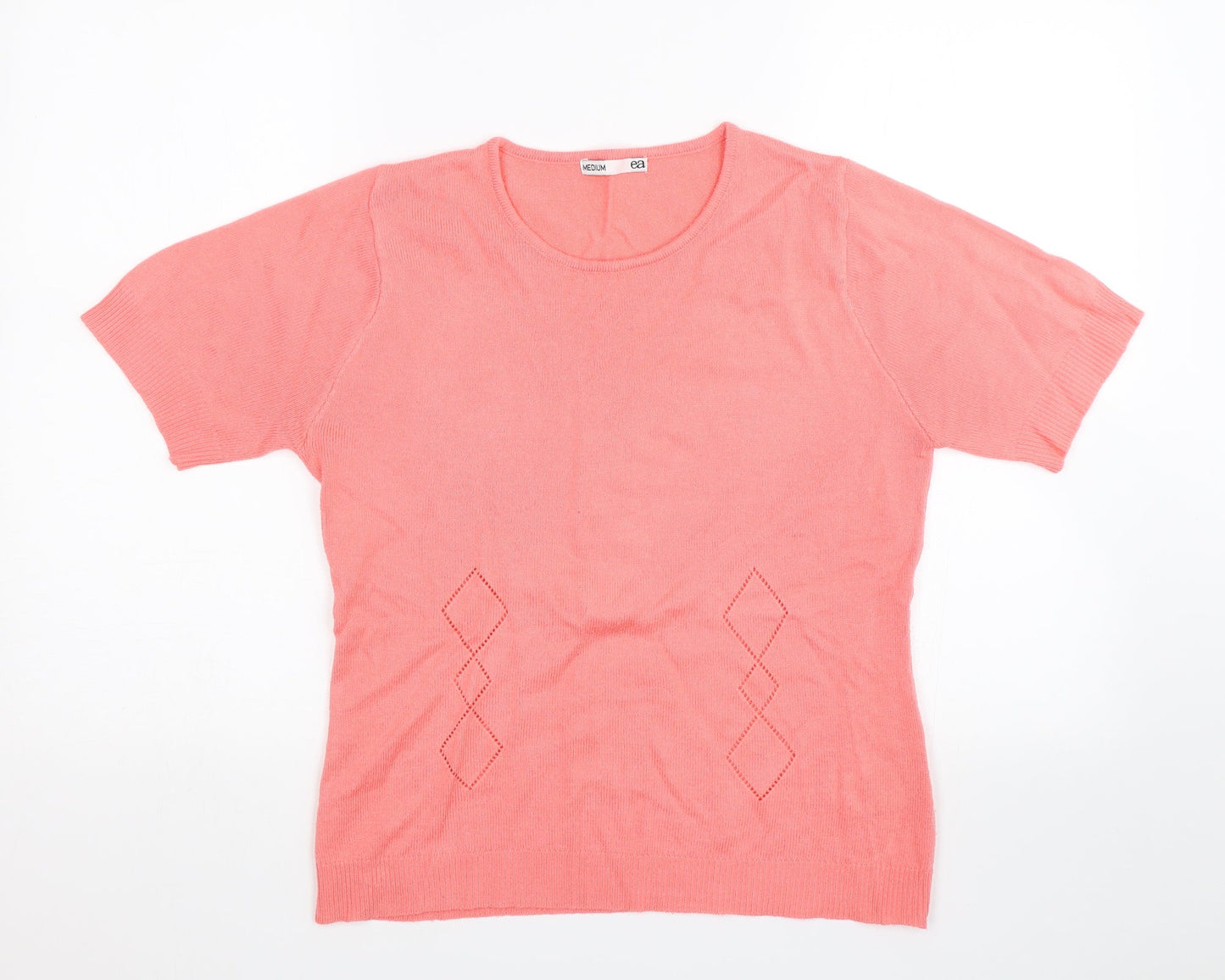 EA Womens Pink Argyle/Diamond  Basic T-Shirt Size M