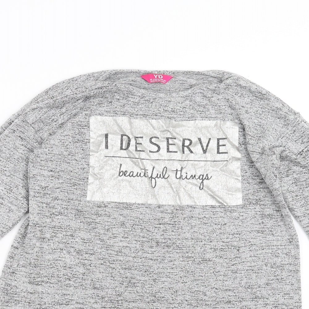 Young Dimension Girls Grey  Knit Pullover Jumper Size 10-11 Years  - i deserve beautiful things