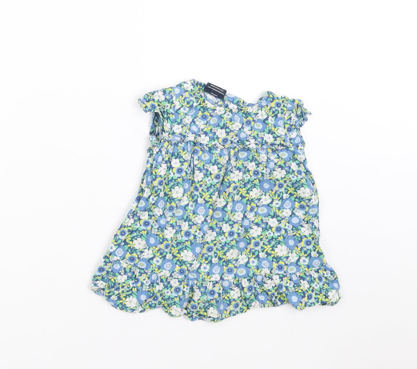 Faded Glory Girls Blue Floral  Basic T-Shirt Size 18-24 Months