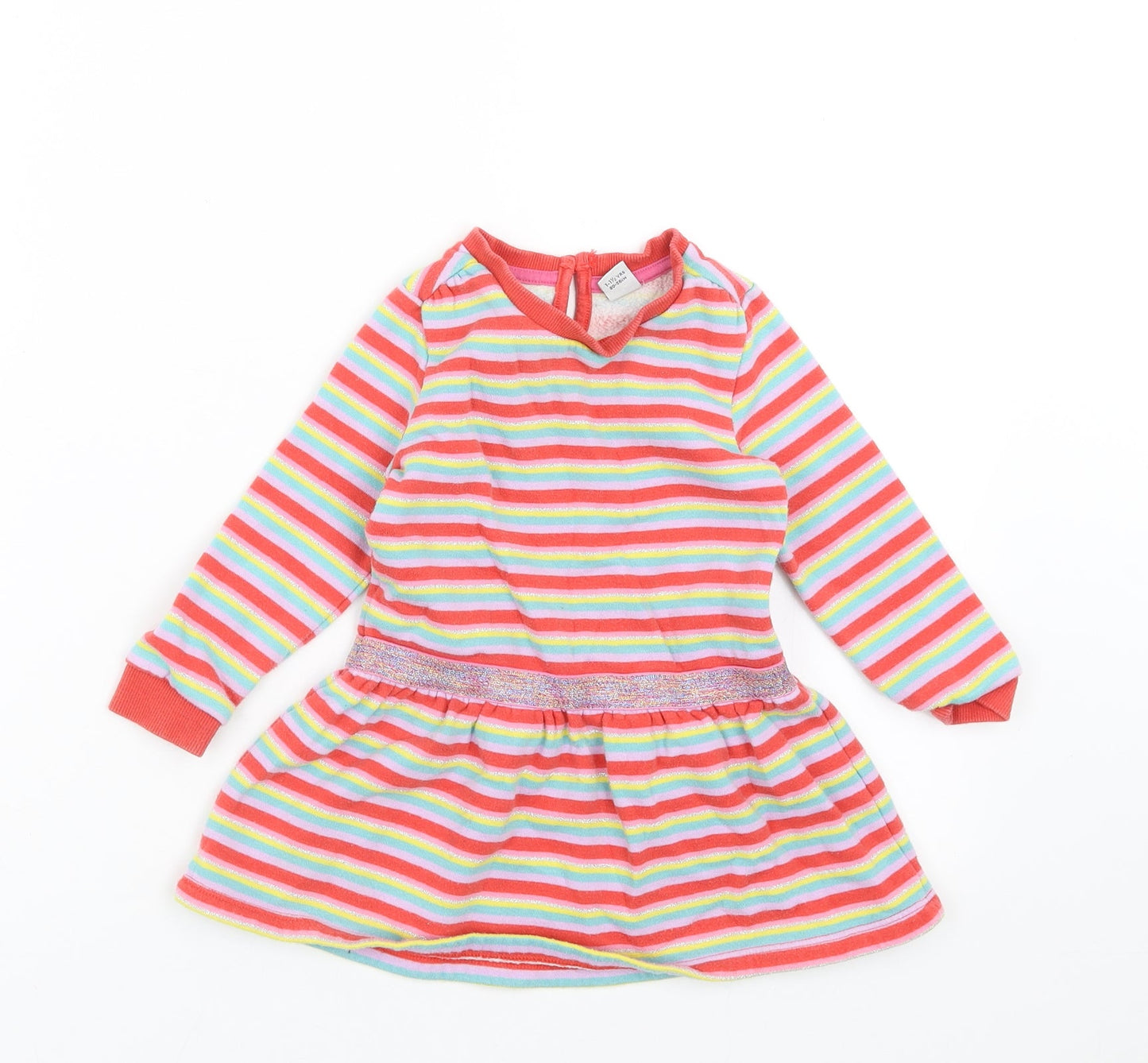 TU Girls Multicoloured Striped  Jumper Dress  Size 12-18 Months