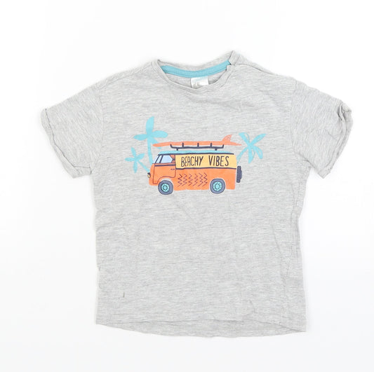 H&M Baby Grey   Basic T-Shirt Size 12-18 Months  - Beachy Vibes