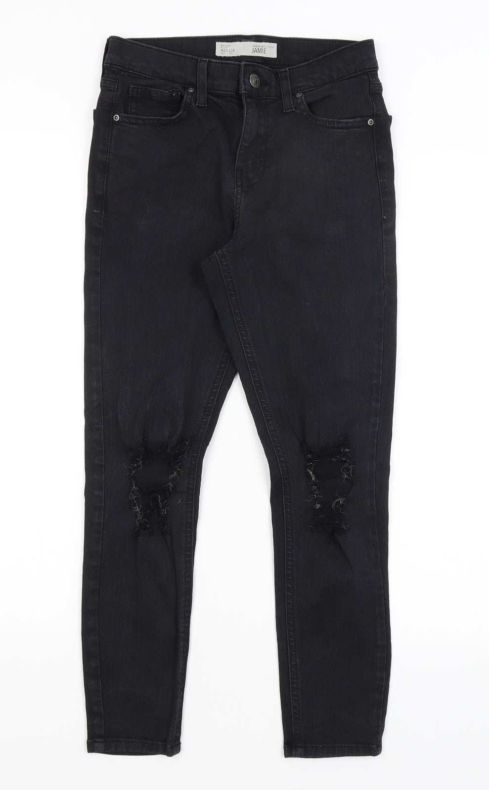 Topshop Womens Black   Skinny Jeans Size 25 in L22.5 in