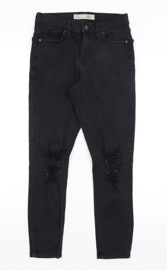 Topshop Womens Black   Skinny Jeans Size 25 in L22.5 in