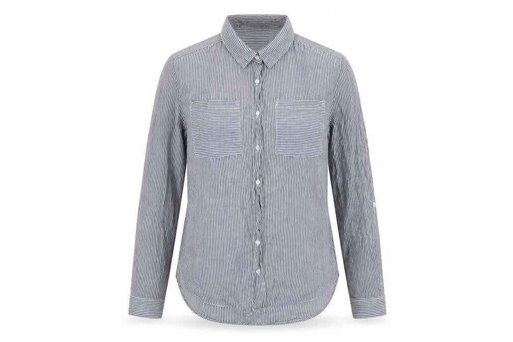 Atmosphere Womens Blue Striped  Basic Button-Up Size 10