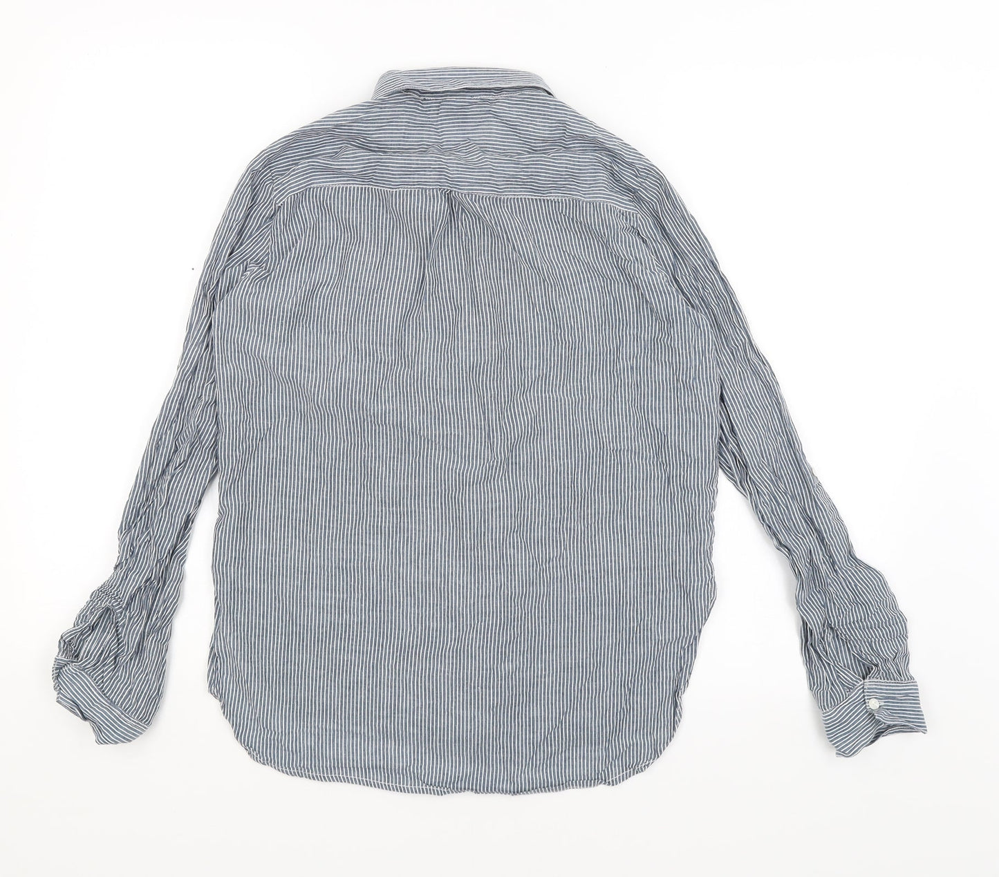 Atmosphere Womens Blue Striped  Basic Button-Up Size 10