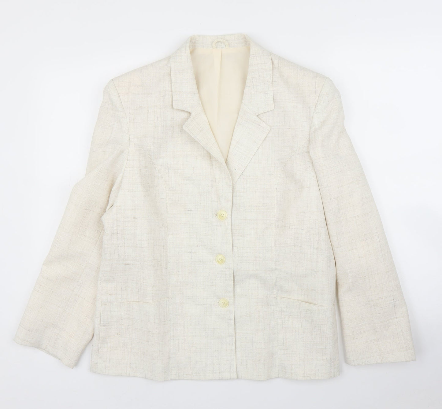 Preworn Womens Ivory   Jacket Blazer Size L