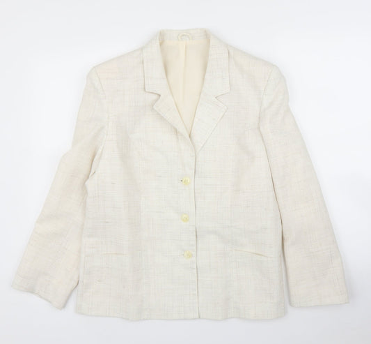 Preworn Womens Ivory   Jacket Blazer Size L
