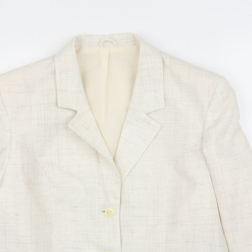 Preworn Womens Ivory   Jacket Blazer Size L