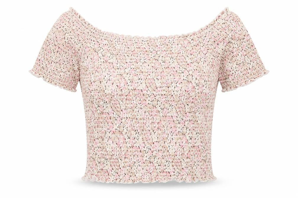 H&M Womens Pink Floral  Basic Blouse Size M