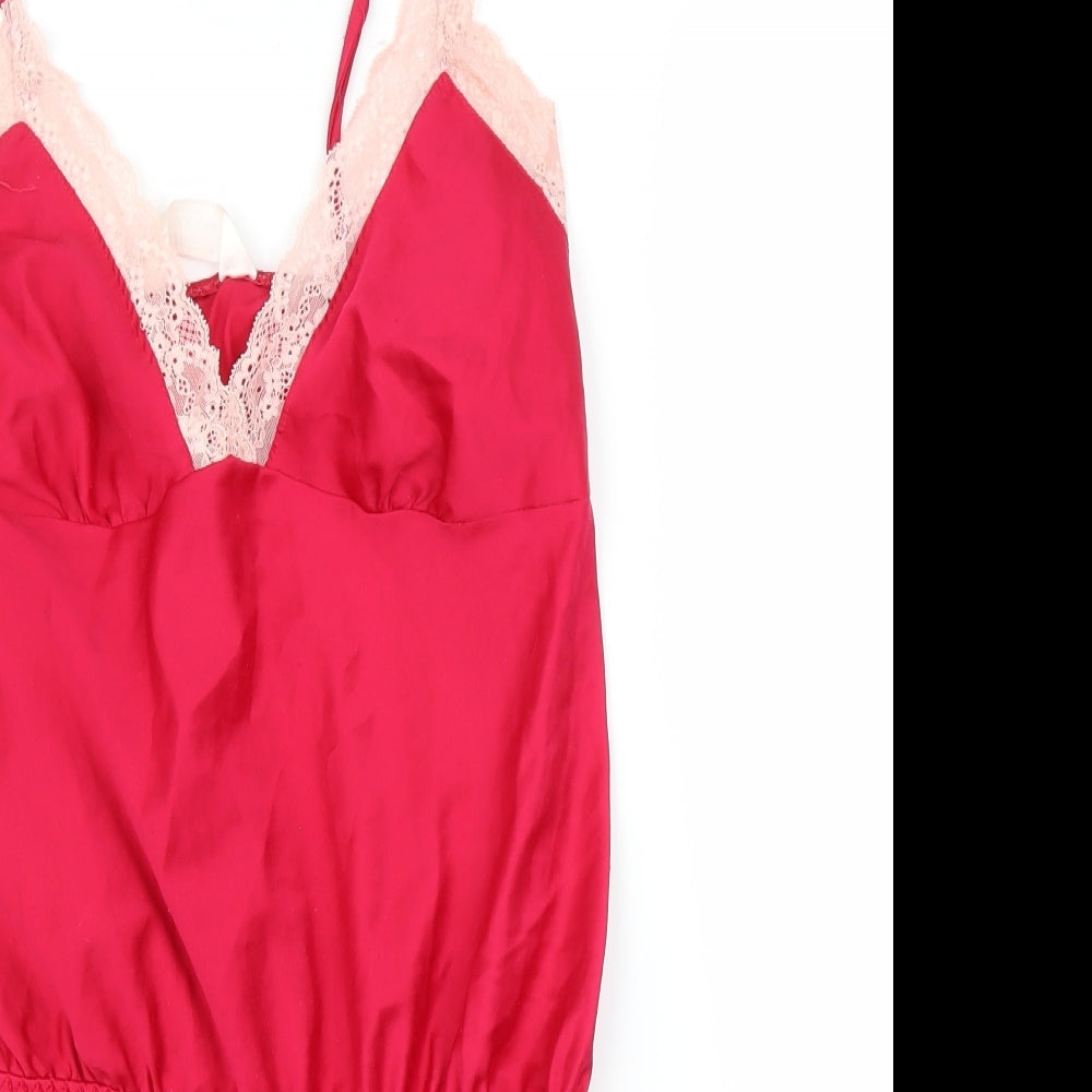 Secret Possessions Womens Pink Solid  Cami One Piece Size 6