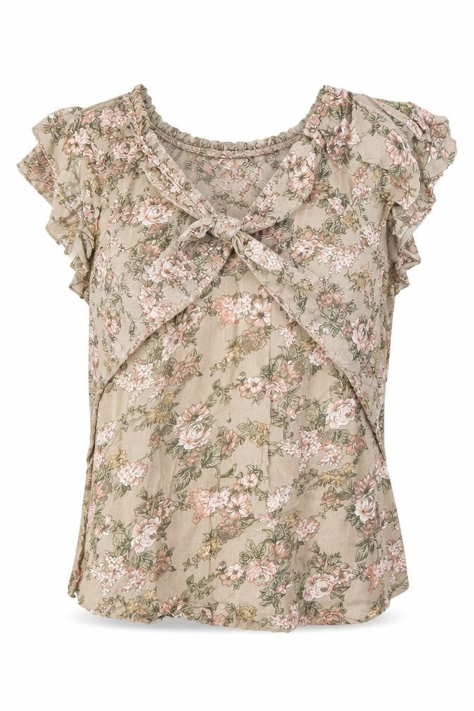 Vera Moda Womens Beige Floral  Basic Blouse Size S