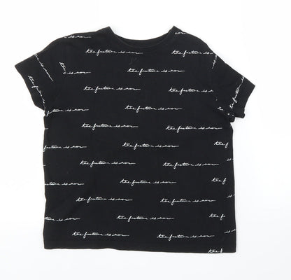 Additional front view of Primark girls’ black basic t-shirt, size 9, years
