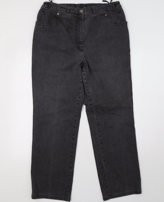 Preworn Womens Grey  Denim Jegging Jeans Size 14 L30 in