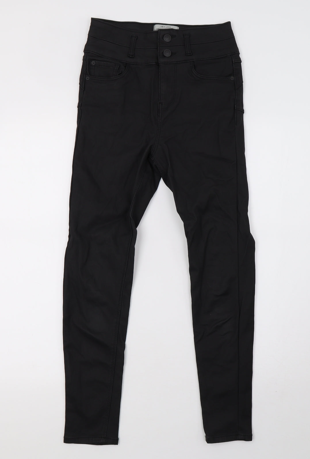 New Look Womens Black  Latex Skinny Jeans Size 8 L28 in