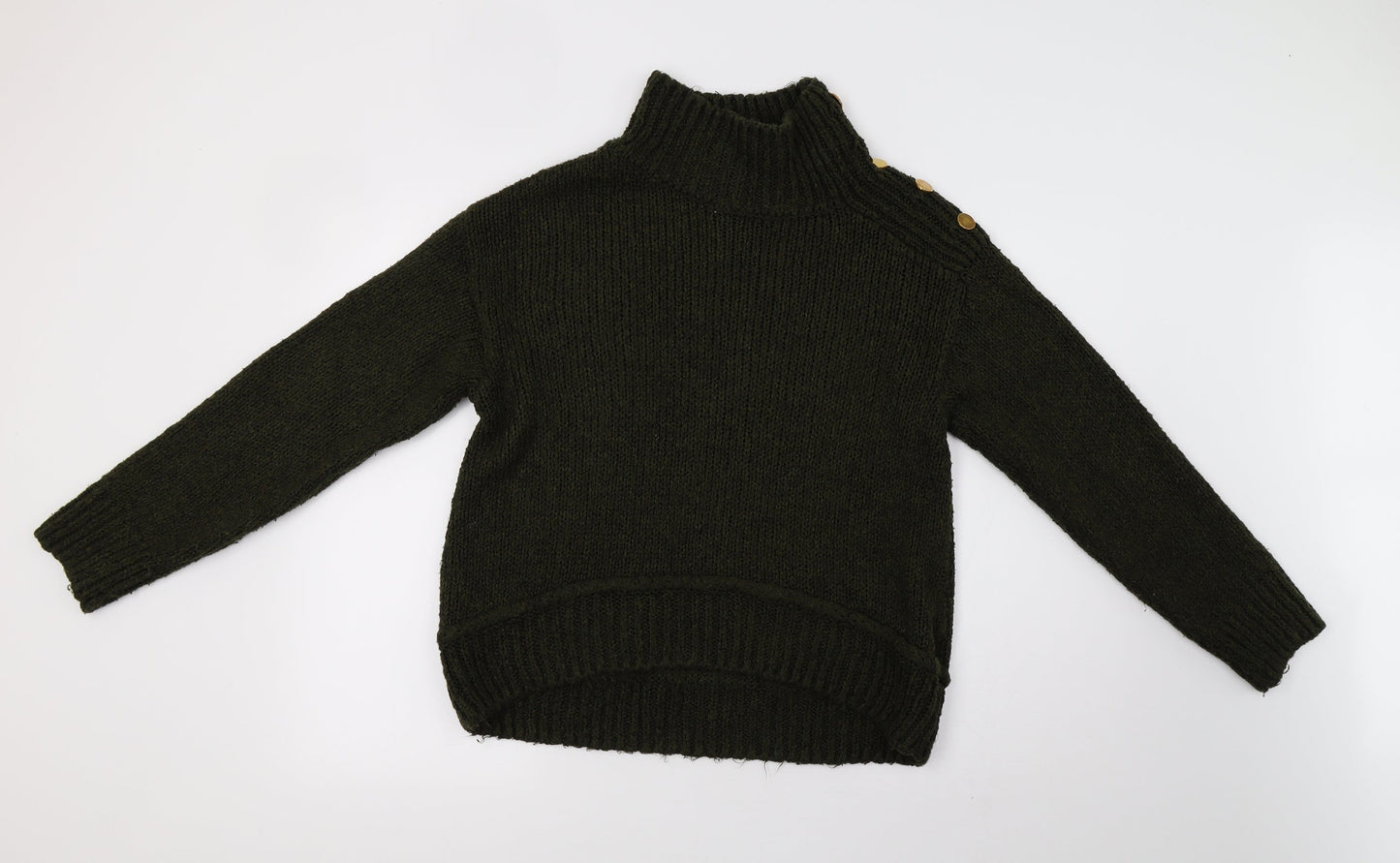 Topshop Womens Green  Knit Pullover Sweatshirt Size M