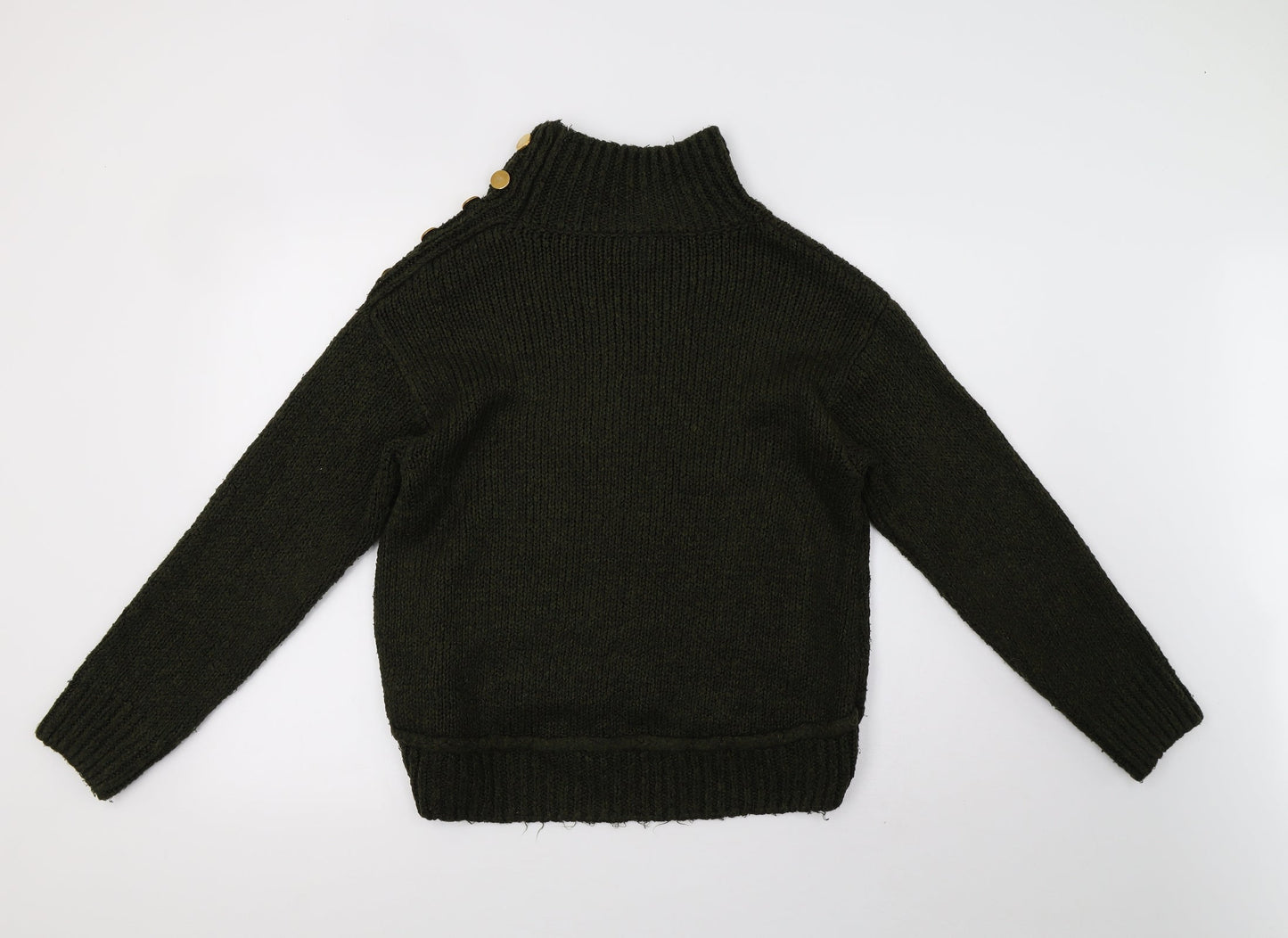 Topshop Womens Green  Knit Pullover Sweatshirt Size M