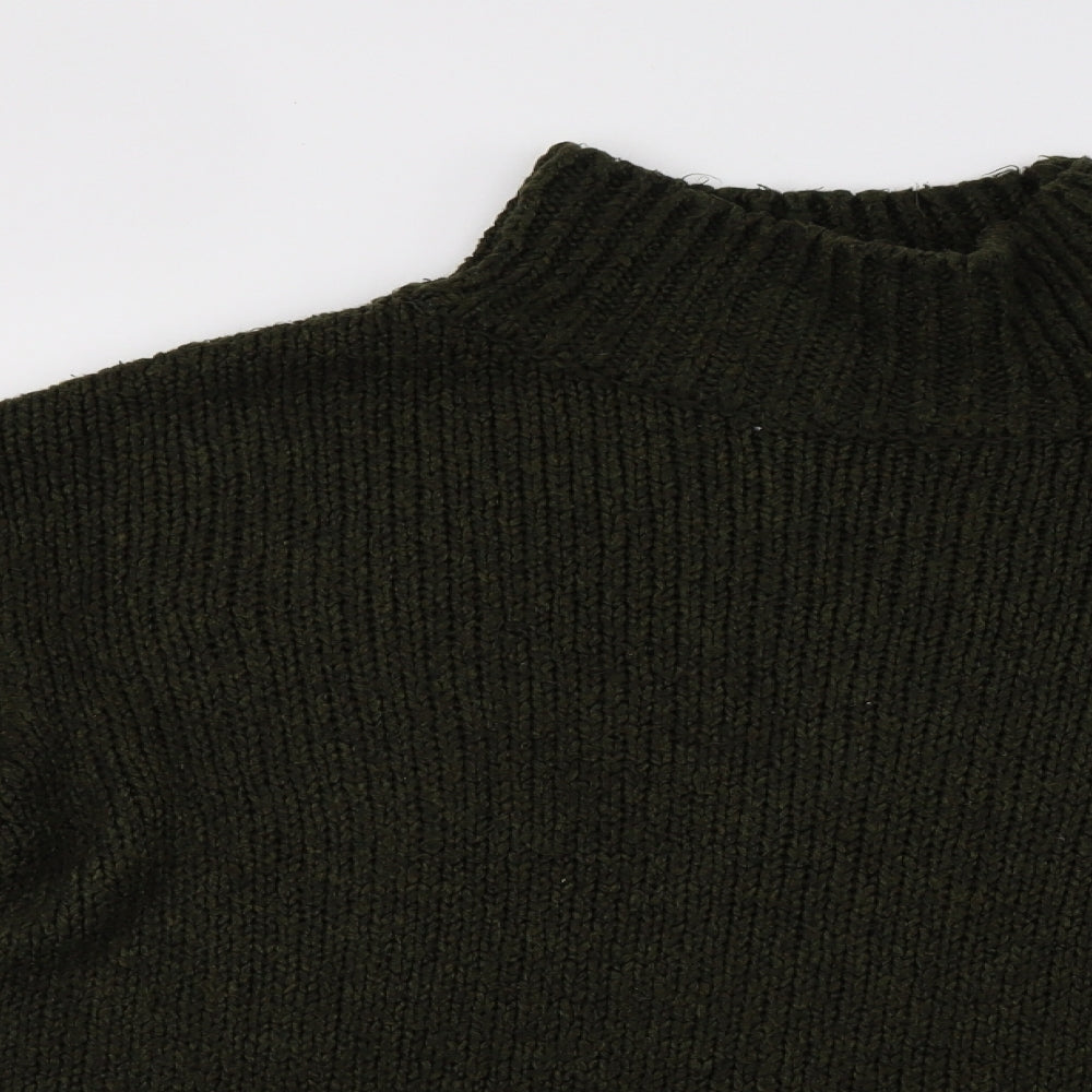 Topshop Womens Green  Knit Pullover Sweatshirt Size M