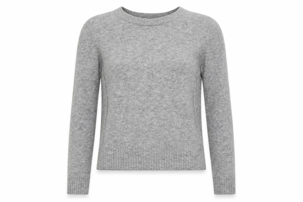 Topshop Womens Grey  Knit Henley Sweatshirt Size 6