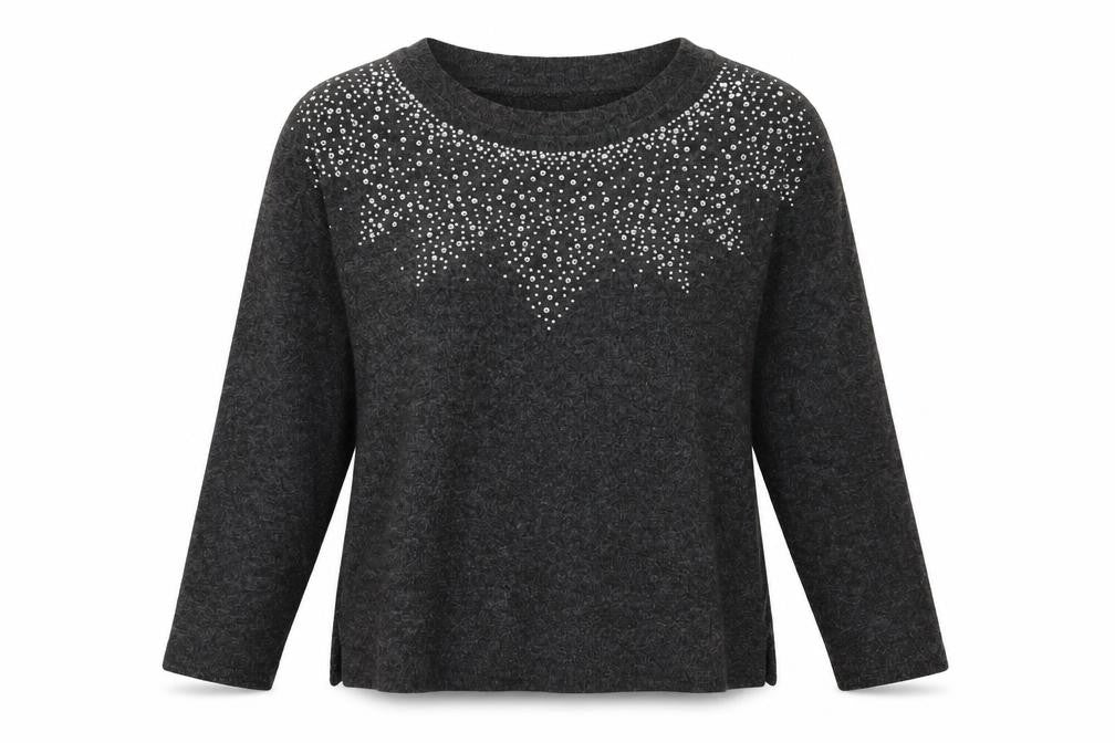 Nutmeg Womens Grey  Knit Pullover Sweatshirt Size 12