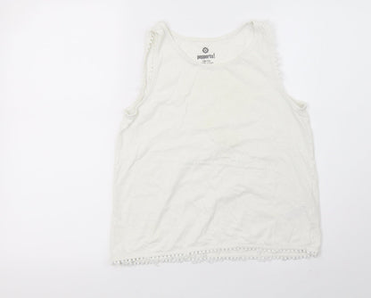 Additional front view of pepperts girls’ white basic t-shirt, size 10-11, years
