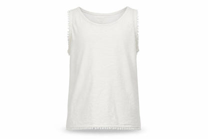 Front view of pepperts girls’ white basic t-shirt, size 10-11, years