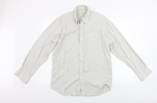 Marks and Spencer  Mens Beige    Button-Up Size 15.5