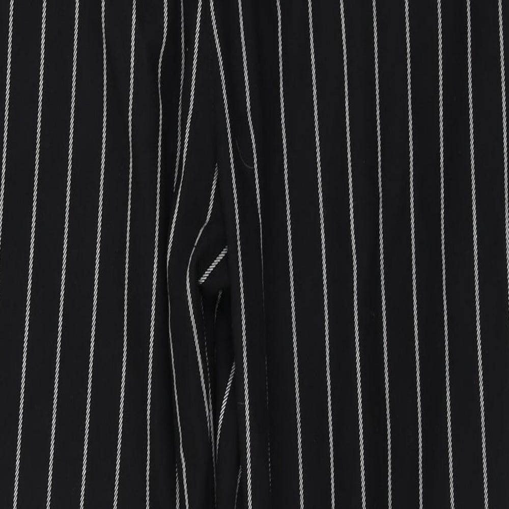 Preworn  Womens Black Striped  Trousers  Size 32 in L28 in