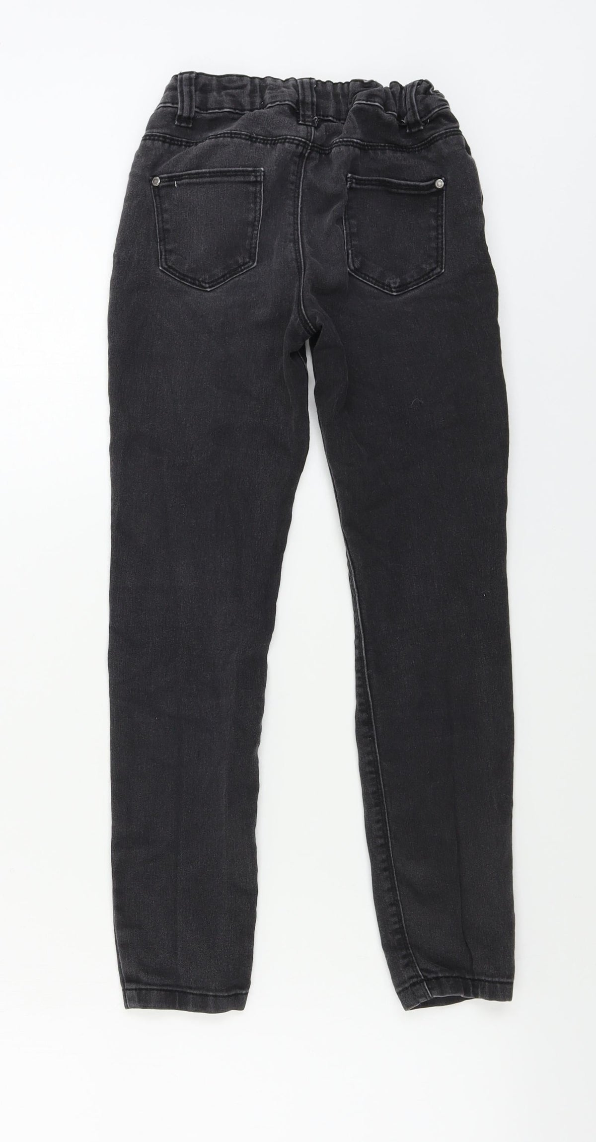 Back view of denim co girls’ grey skinny jeans, size 9-10, years
