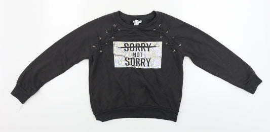 Primark  Girls Grey   Pullover Jumper Size 10-11 Years