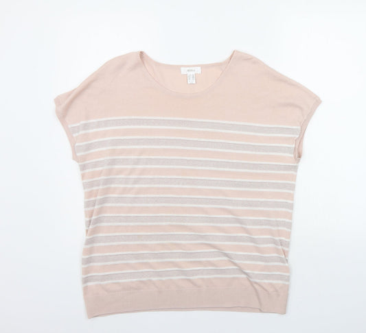 MONA Womens Beige Striped  Pullover Jumper Size 18