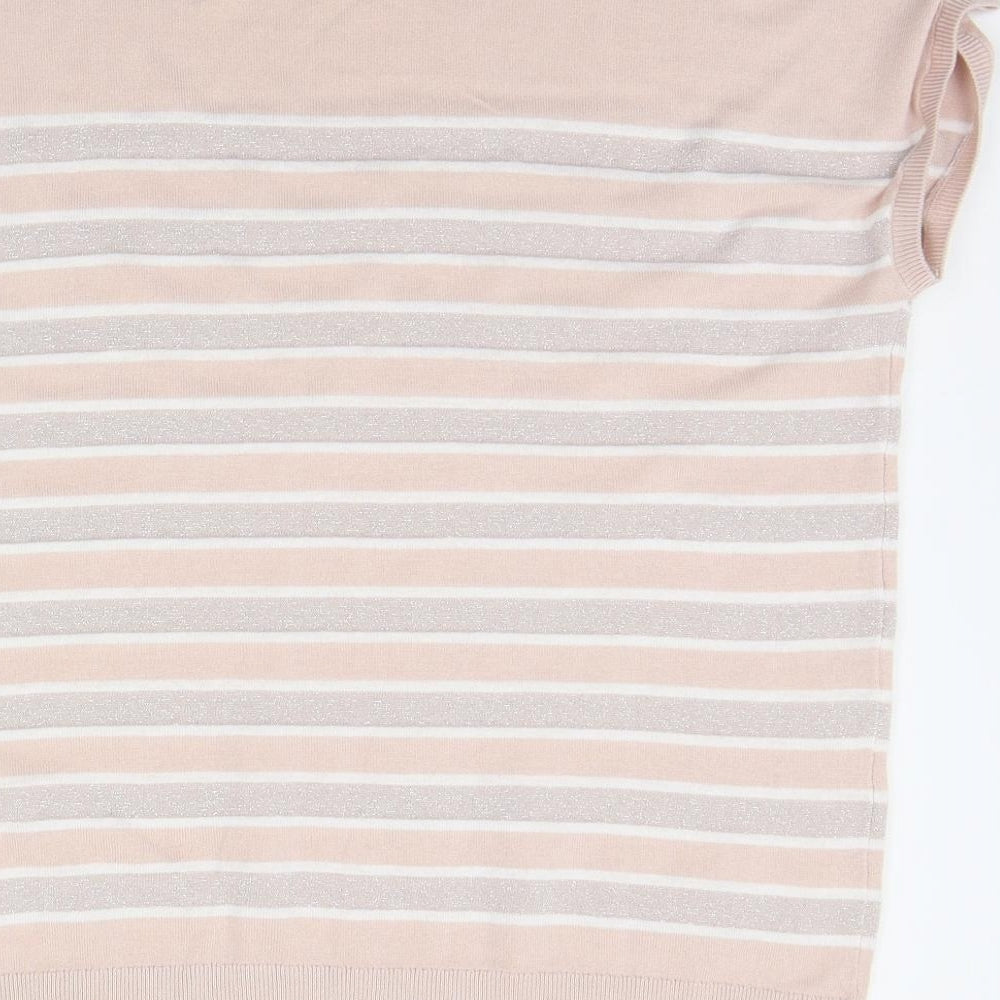 MONA Womens Beige Striped  Pullover Jumper Size 18