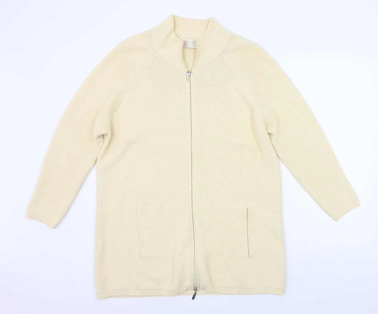 Spirito Womens Yellow   Full Zip Jumper Size 16