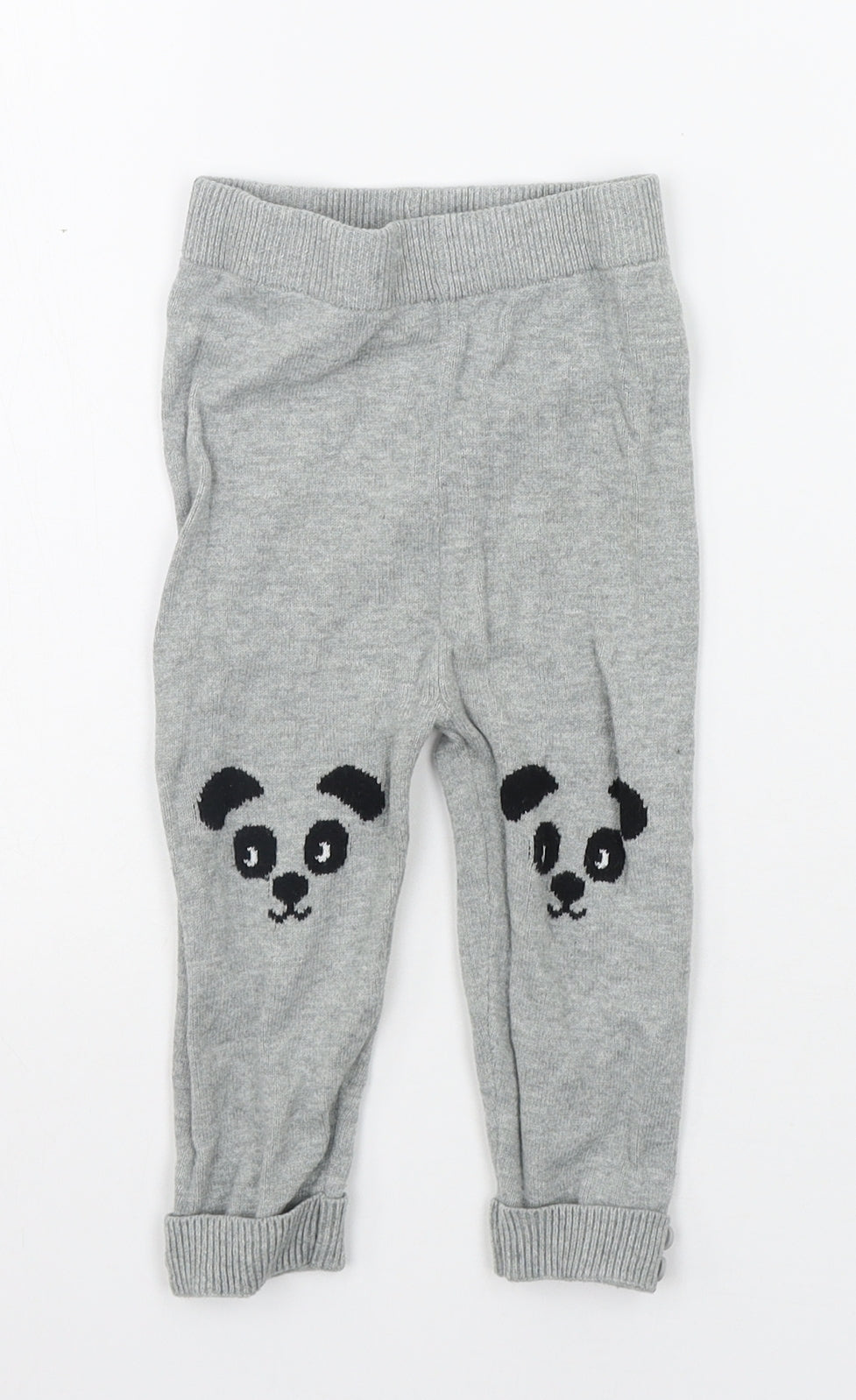 George Girls Grey Geometric  Jogger Trousers Size 12-18 Months  - Elasticated Waist