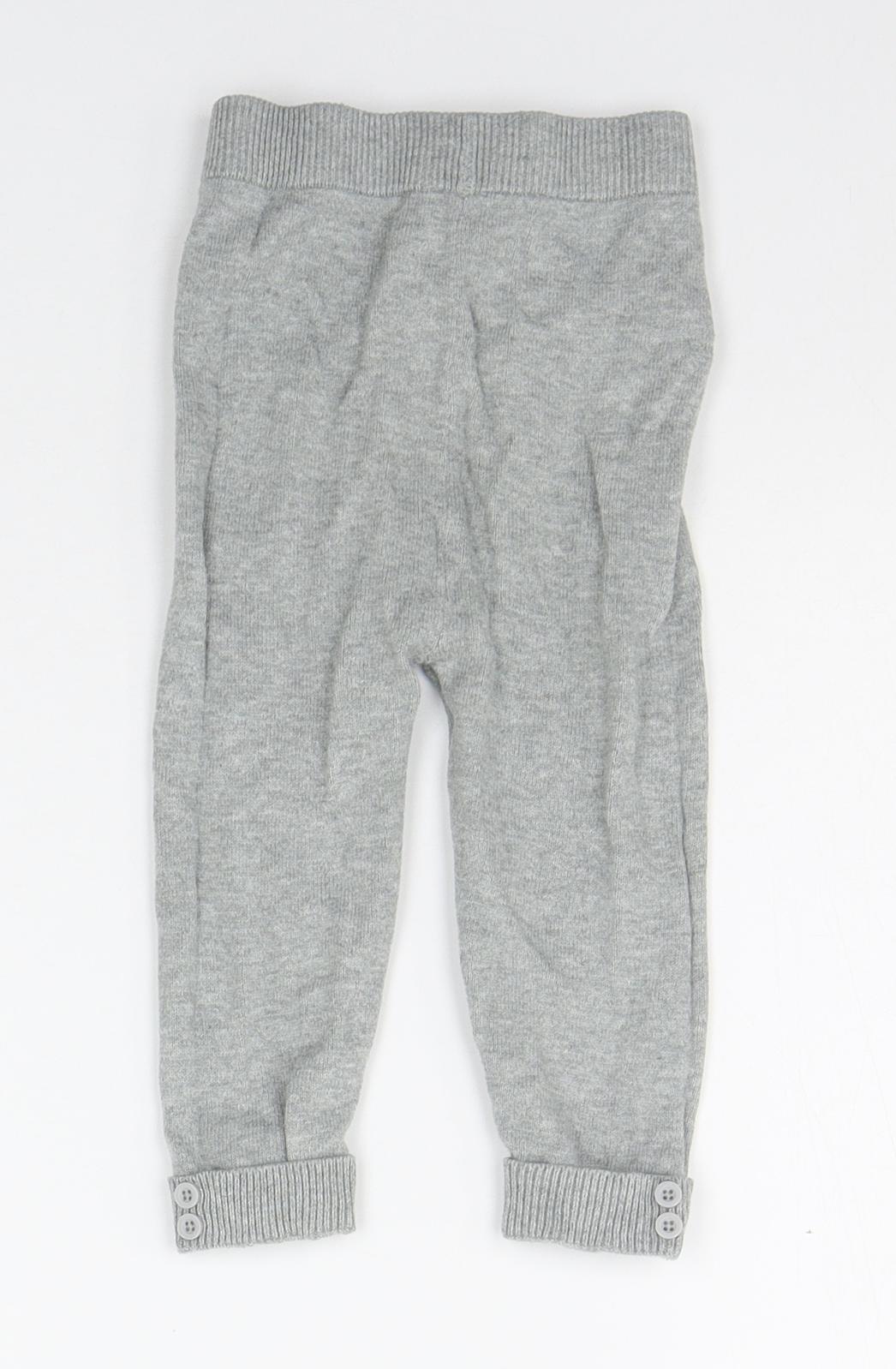 George Girls Grey Geometric  Jogger Trousers Size 12-18 Months  - Elasticated Waist