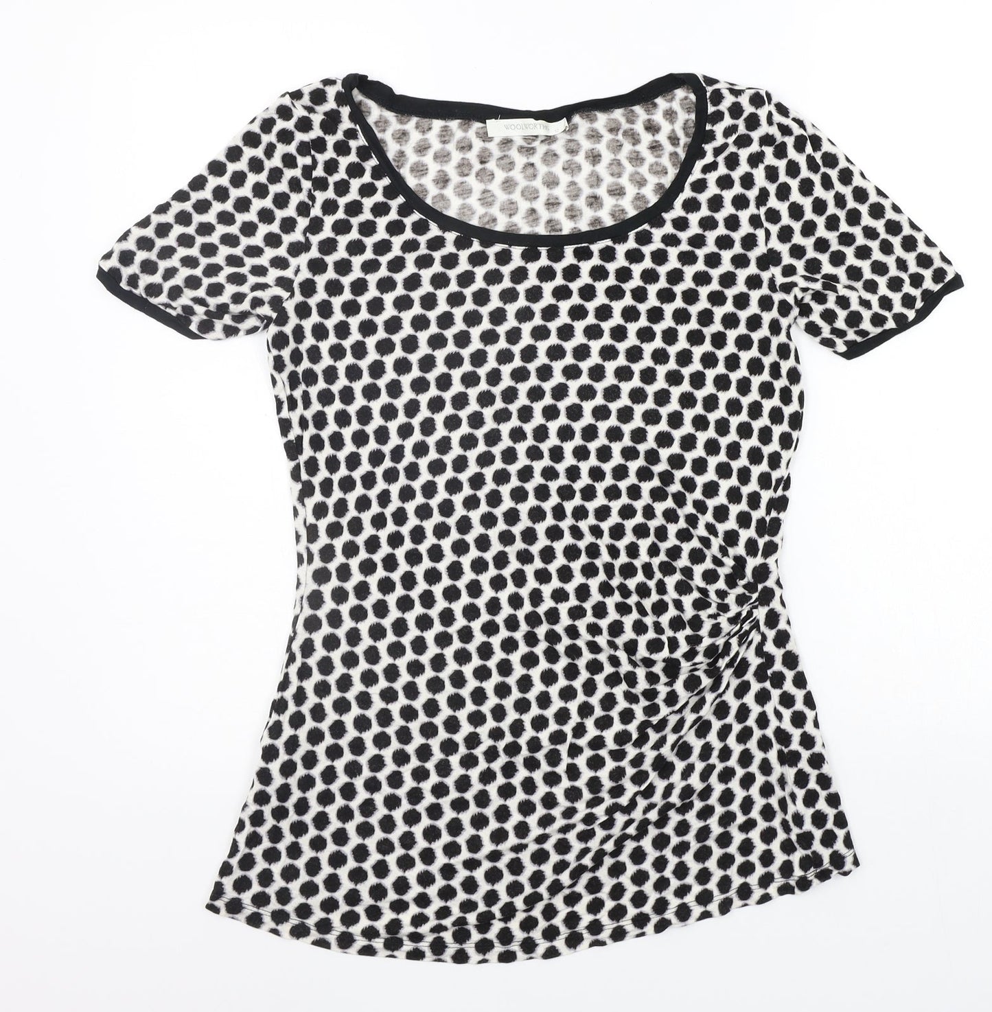woolworths Womens Black Polka Dot  Basic T-Shirt Size 12