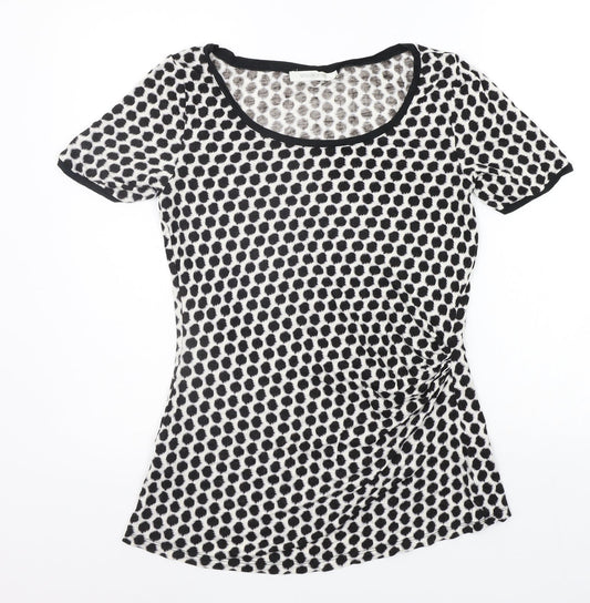 woolworths Womens Black Polka Dot  Basic T-Shirt Size 12