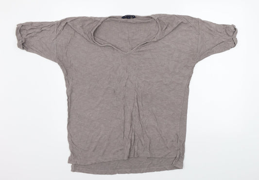 French Connection Womens Grey Geometric  Pullover Jumper Size L