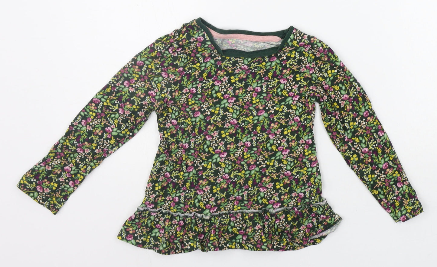 TU Girls Green Fair Isle  T-Shirt Dress  Size 3-4 Years