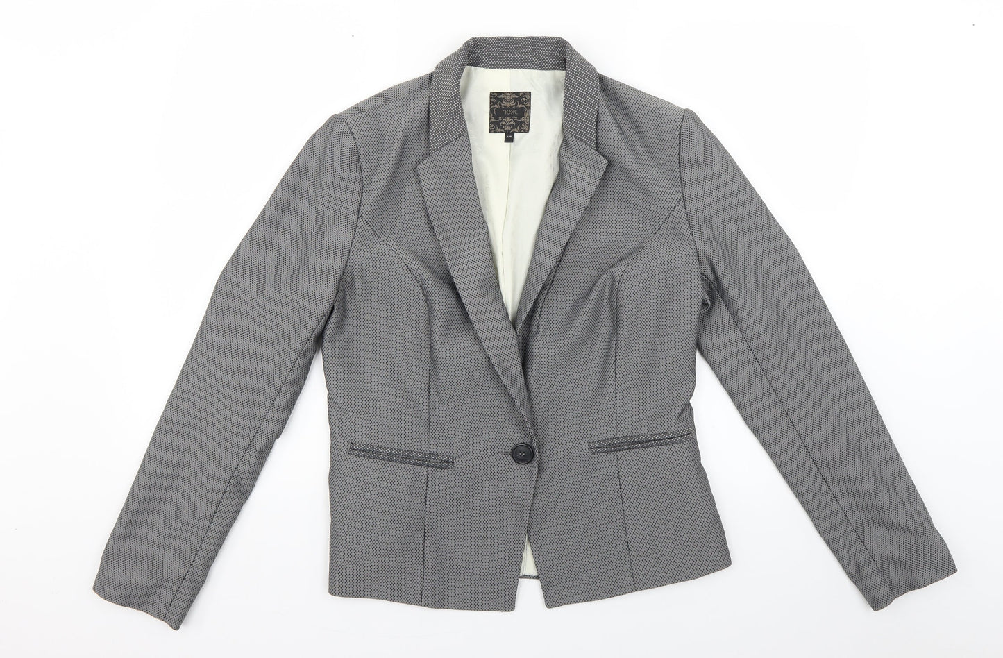 NEXT Womens Beige Argyle/Diamond  Jacket Blazer Size 12