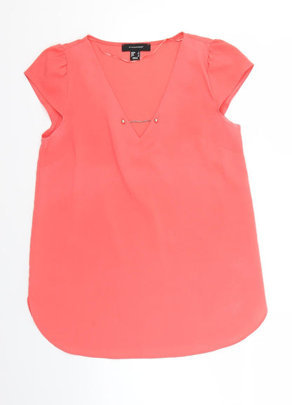 Additional front view of Atmosphere women’s pink basic blouse, size UK 6