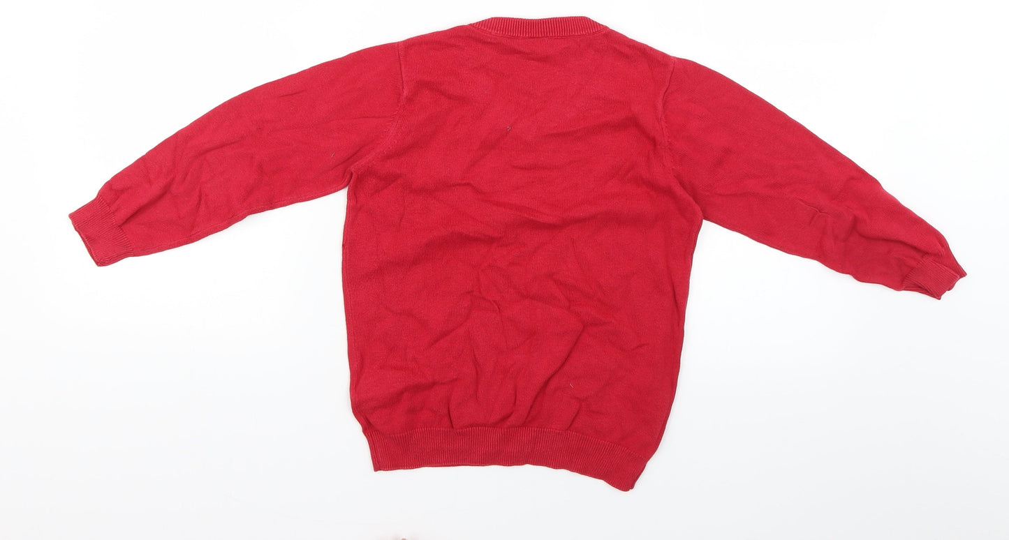 TU Boys Red  Knit Pullover Jumper Size 6 Years