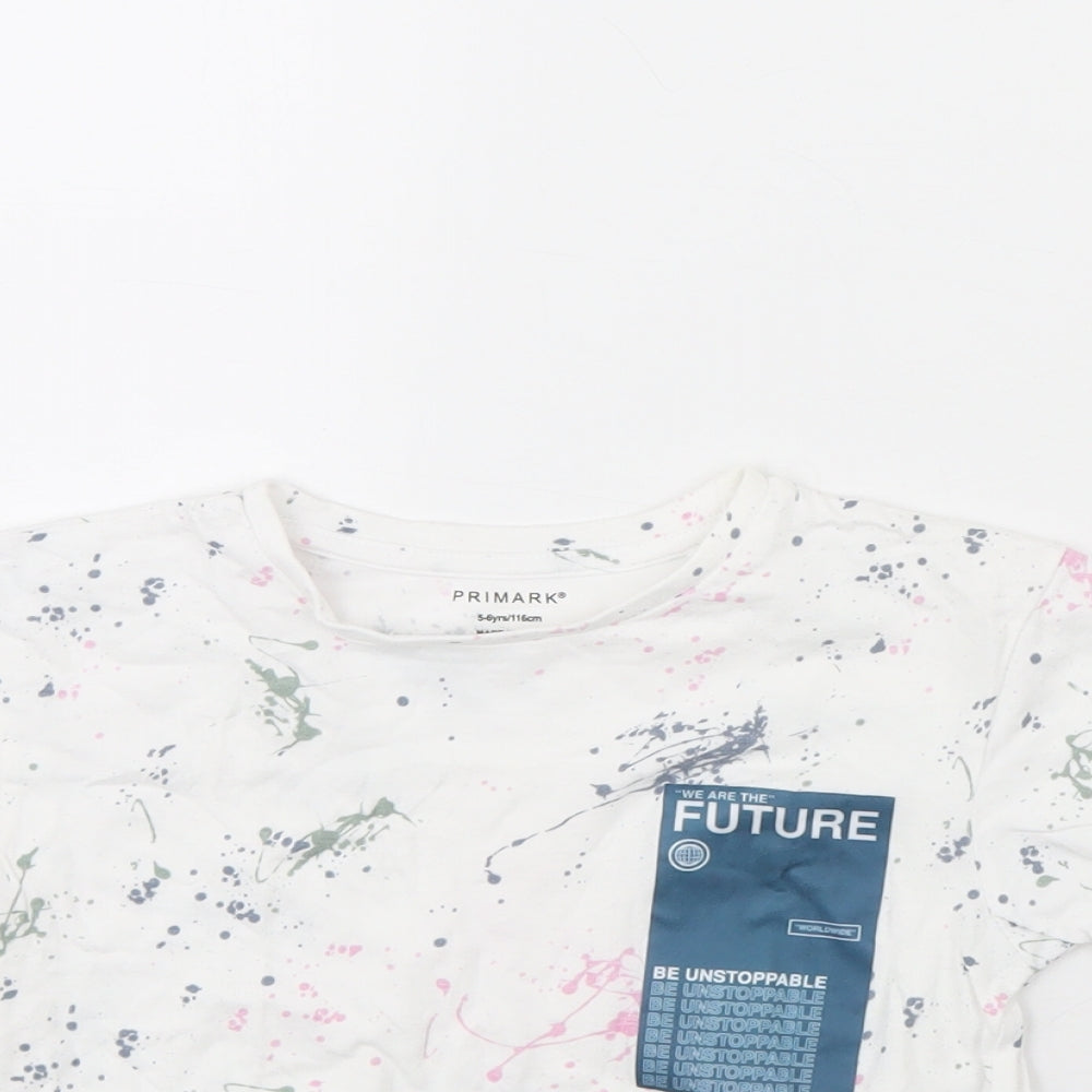 Primark Boys White   Basic T-Shirt Size 5 Years