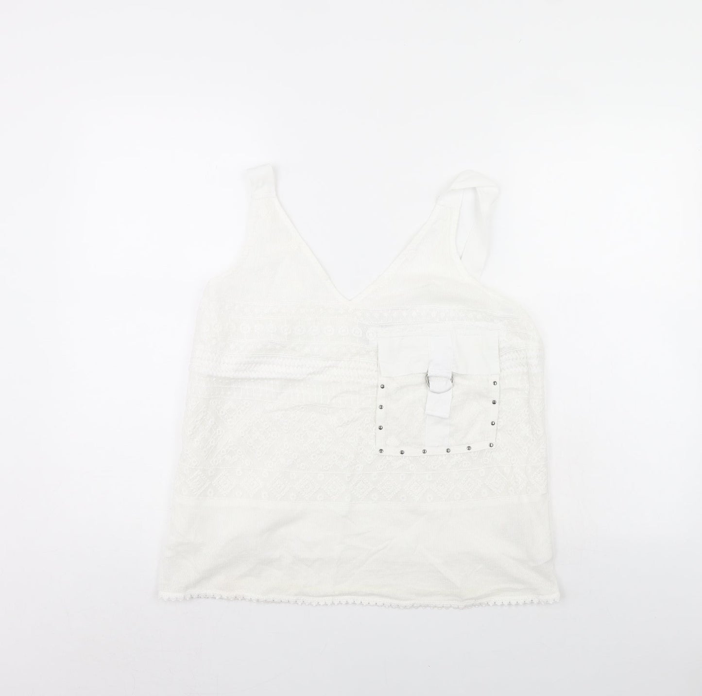 NEXT Womens White   Basic Tank Size 14