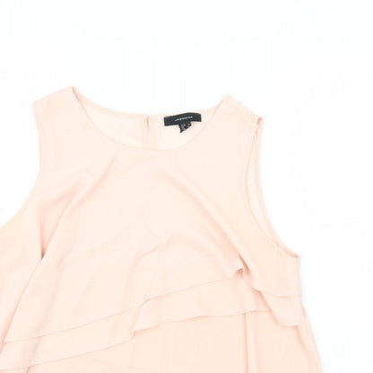 Close-up detail of Atmosphere women’s pink basic tank, size UK 14