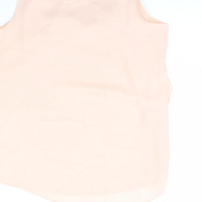 Brand and care label for Atmosphere women’s pink basic tank, size UK 14