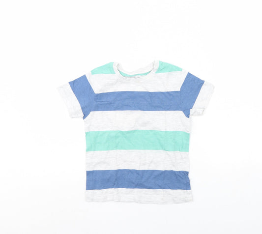 Primark Boys Grey Striped  Basic T-Shirt Size 5 Years