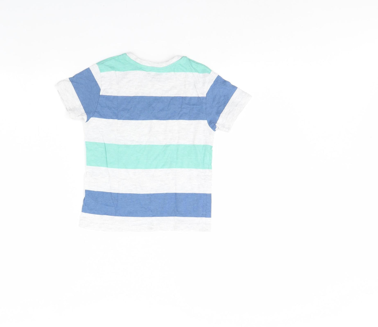 Primark Boys Grey Striped  Basic T-Shirt Size 5 Years