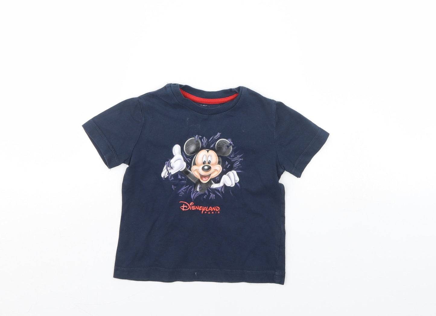 Disney land paris Boys Blue   Basic T-Shirt Size 2 Years  - Mickey mouse